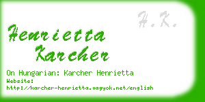 henrietta karcher business card